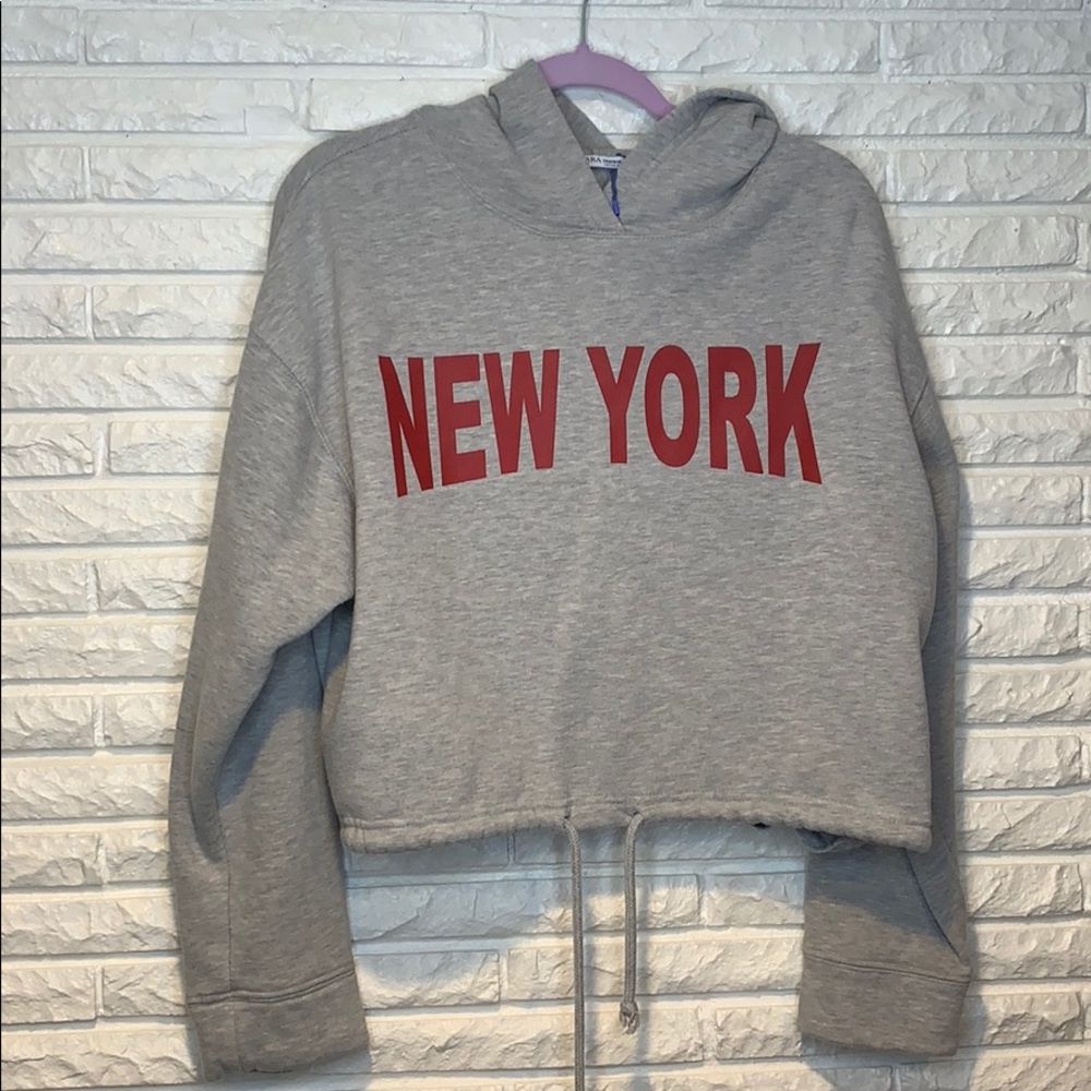 NEW YORK cropped hoodie